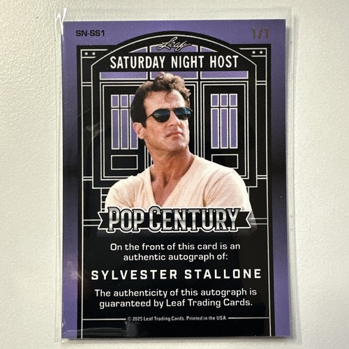 2025 Leaf Metal Pop Century SNL Host Sylvester Stallone Auto Orange Prism 1/1 🔥 - Picture 2 of 7