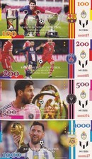 Messi Set 4 PZ 100 200 500 1000 pesos Banco Mundial de Football 2025 FANTASY
