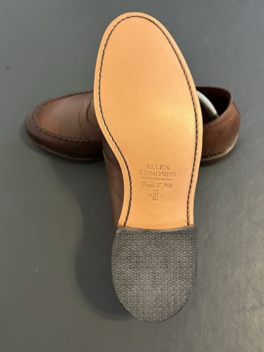 NEW Allen Edmonds ‘Randolph’ Slip On Penny Loafer- Walnut Brown Mens 9.5 E - Picture 5 of 8