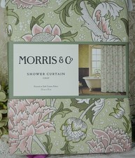 NWT SEALED Morris Co. Shower Curtain Cray 72"x72" GREENS/PINKS/WHITE