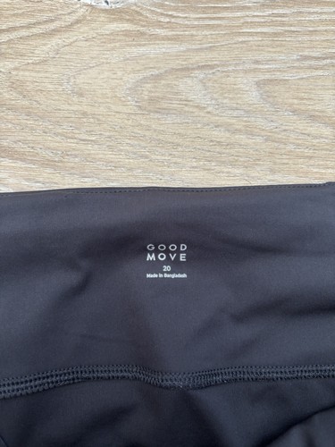 Marks And Spencer M&S Good Move Cropped 3/4 Black Leggings Size 20 Pocket - Picture 2 of 5