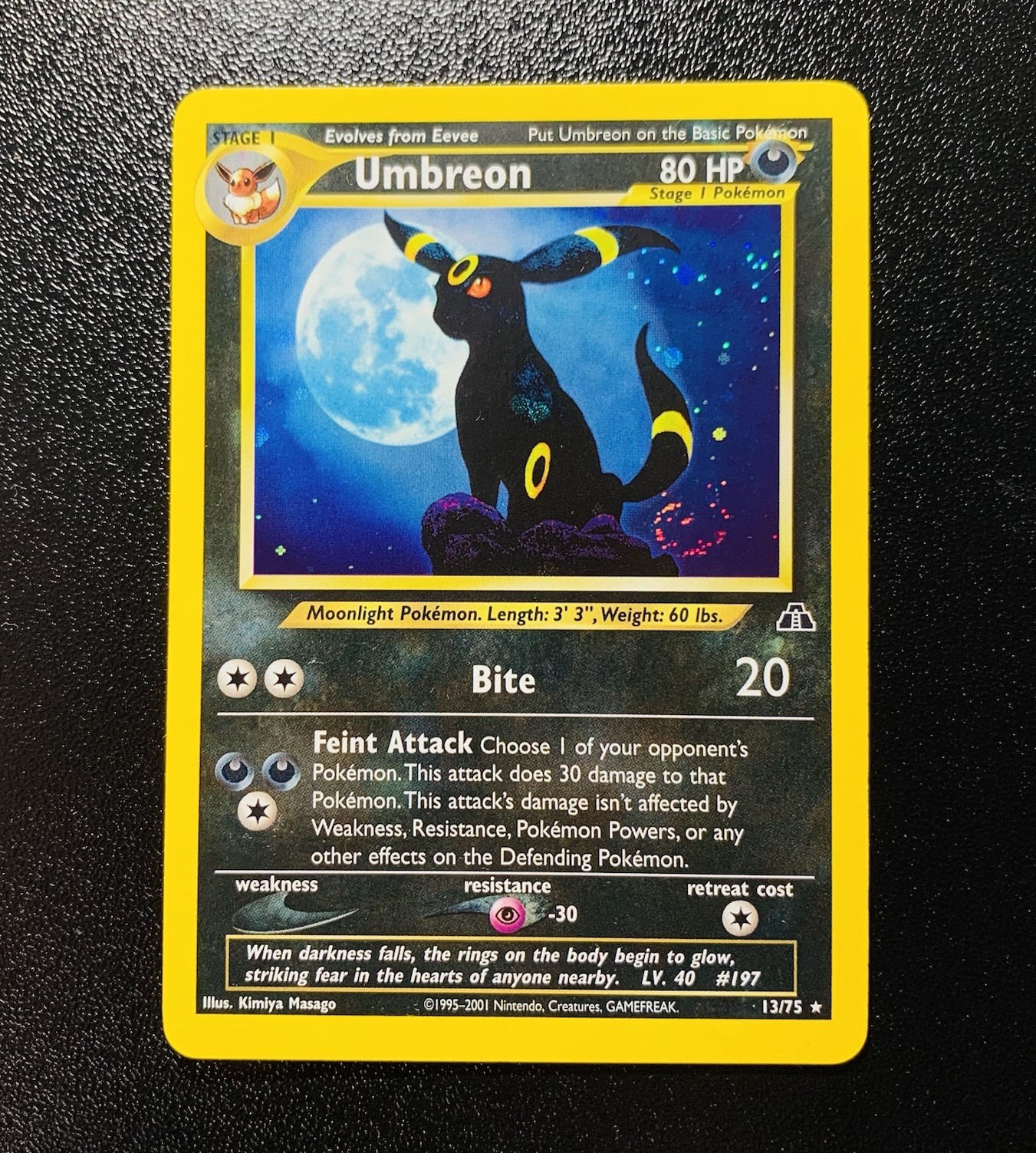Pokémon Umbreon Neo Discovery Holo 13/75 - M/NM SwirlL! 🌀
