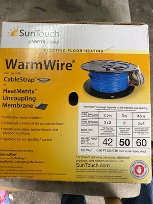 SunTouch WarmWire electric floor heating. For use with CableStrap or HeatMatrix