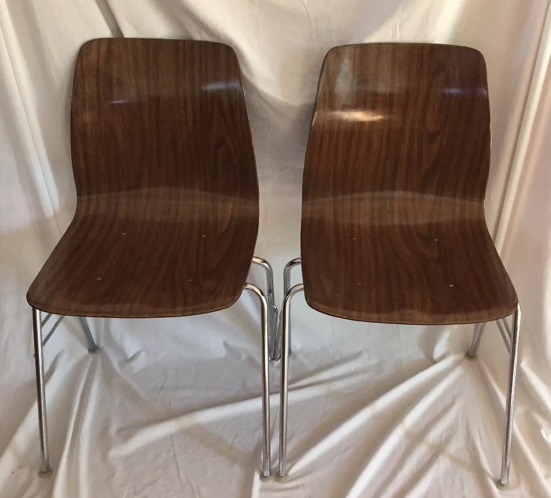 PAGHOLZ Plywood Chair ① Pagholz Molded Plywood Stacking Chairs Mid Century Modern West