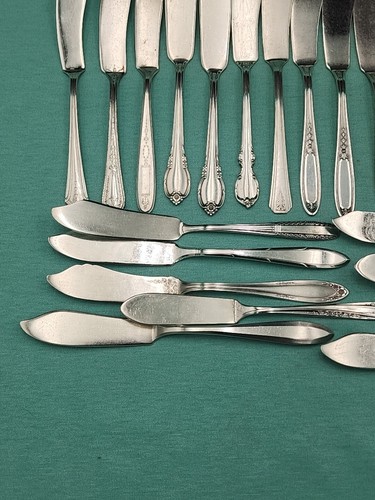 MASTER BUTTER KNIFE Lot of 50 Silverplate Polished No Monos Read Description - Picture 9 of 15