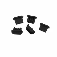 5Pcs Micro-USB Black Silicone Anti-dust Stopper/Plug for Protect Data Port Of PC