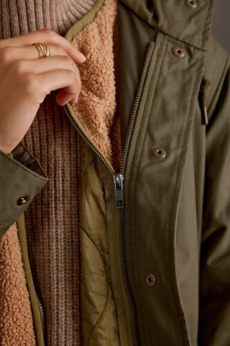 Levi's Crawford 3 in 1 Parka Coat Army Green Size S - Picture 7 of 24