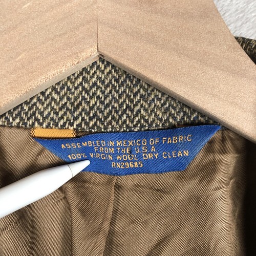 VTG PENDLETON 100% Pure Wool Tweed Western Blazer Jacket Sz 44 Elbow Patch Arrow - Picture 6 of 20