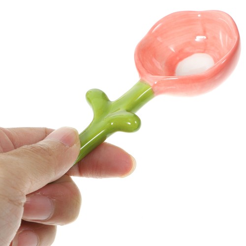 1 Set of Ceramic Measuring Spoons with Base Cute Flower Measuring Spoons for - Picture 5 of 12