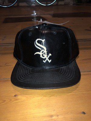 leather white sox hat