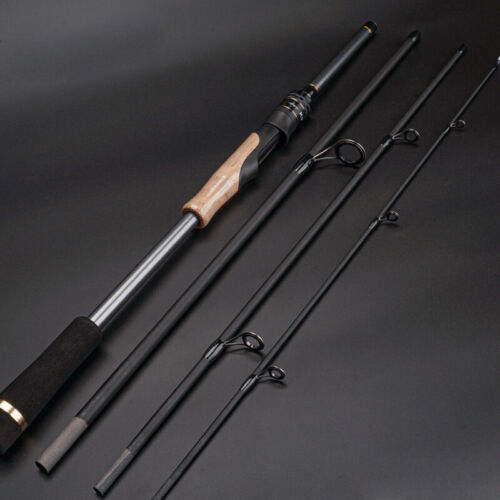Spinning Casting Carbon Fishing Rod 4 Sections 1.98m/2.1m Portable Travel Rods - Picture 4 of 37