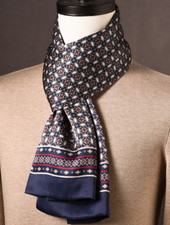 100 Silk men women Scarf satin long neckerchief Wrap plaids navy red WS659-17