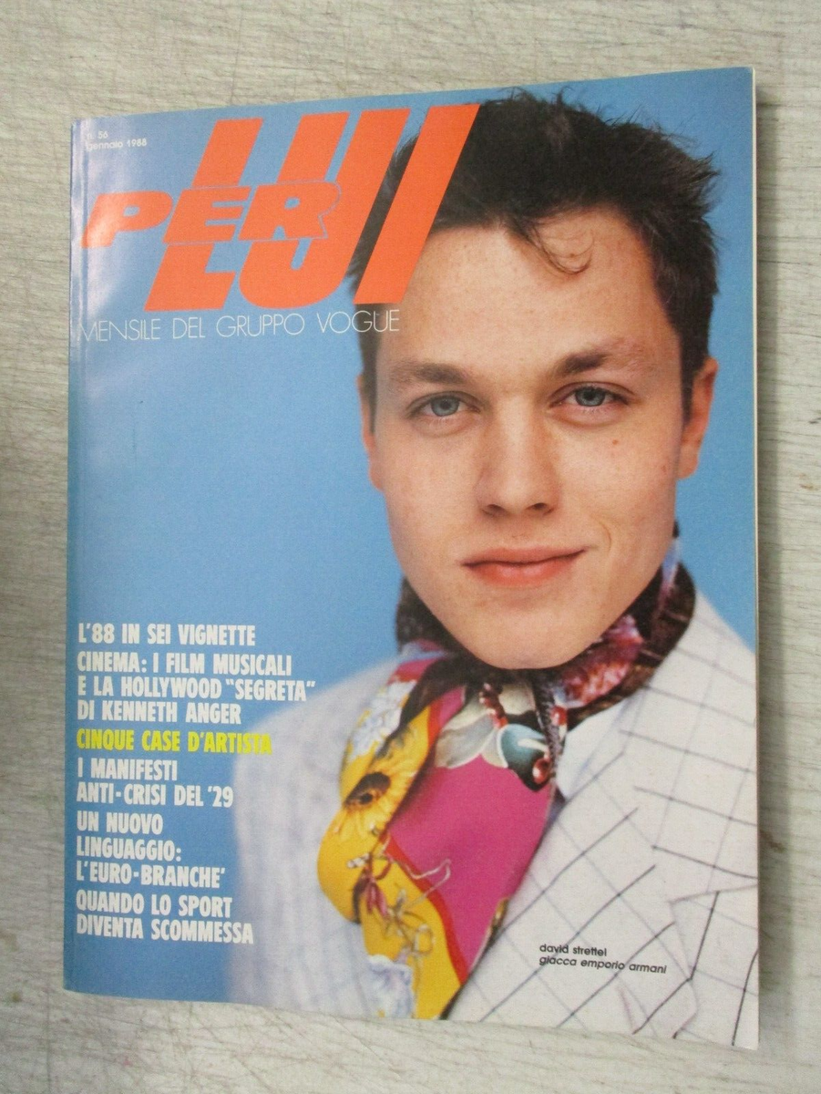 PER LUI #56 MEN'S ITALIAN FASHION MAGAZINE JANUARY 1988 DAVID
