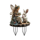 Outdoor Yard Decor Ornaments 2D Acrylic Spring Bunny Egg Signs Courtyard Patio