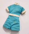 BARBIE SHORTS ROMPER BLUE WHITE VINTAGE HAS WEAR FASHION CUTE DOLL CLOTHES