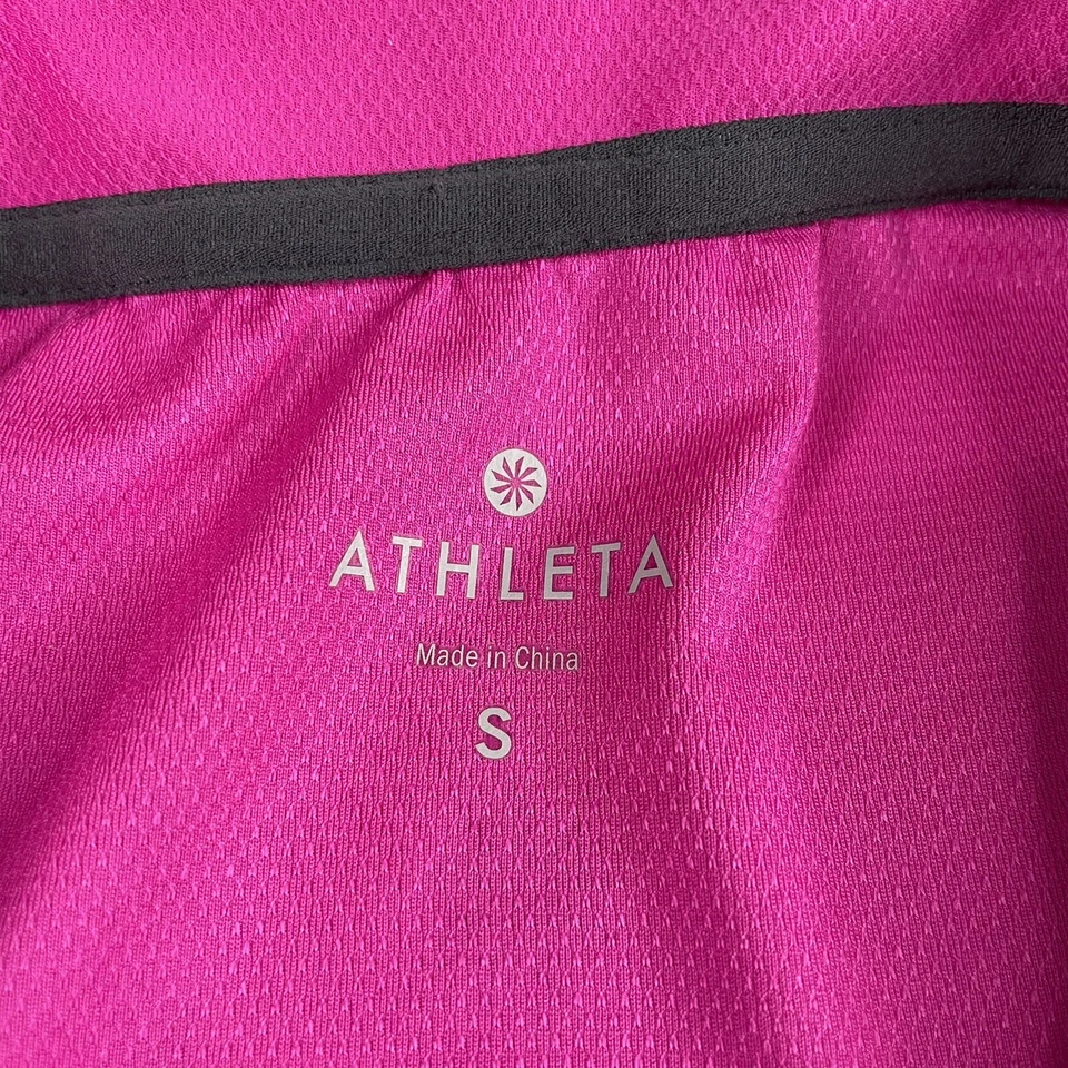 Athleta Birdie Ruched Short Sleeve Polo Magenta Pink Size Small Foto 4 de 4