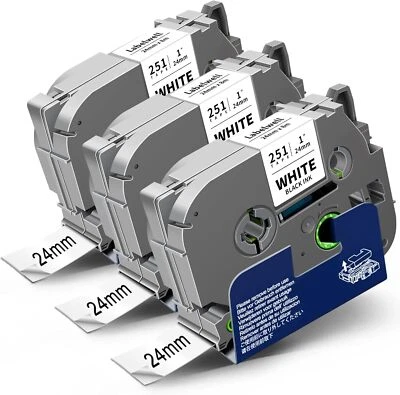 PHOMEMO 3x TZe251 TZ-251 Schriftband für Brother P-Touch P710BT 2700VP P900W 24mm 1''
