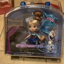 Disney Store Animators Collection Elsa Olaf Frozen Mini Doll Playset NEW w/case