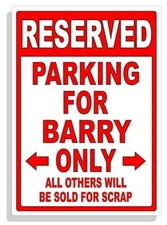 Personalized Parking Sign Wall Decal Metal Sign No Parking Customized Barry