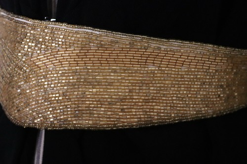 Christian Dior "Ceintures" Gold Hand Made Beaded Waist Belt Band 37" - Picture 5 of 12