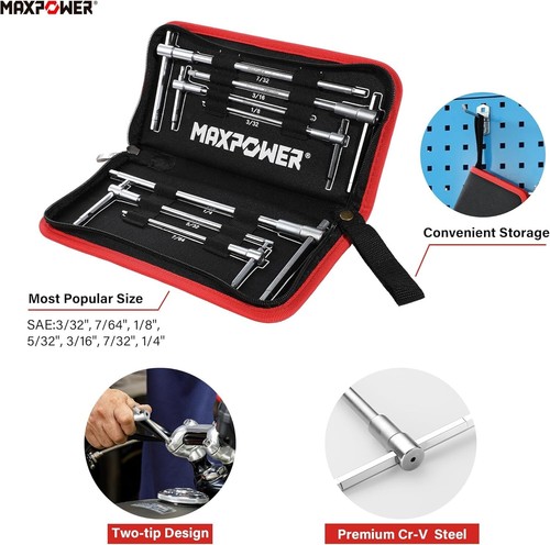 Corrosion-Resistant T-Handle Allen Wrench Set: 7 Essential Sizes for Repairs - Picture 6 of 9