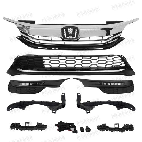 For 2016 2017 Honda Accord Sedan Front Bumper Grille LED Fog Light Bracket Set - Picture 9 of 9