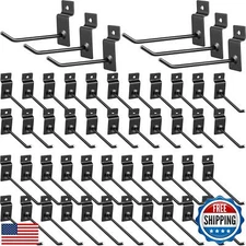 Moxweyeni 50 Packs Slatwall Hooks 4 Inch 6 Inch Slatwall Accessories Panel Di