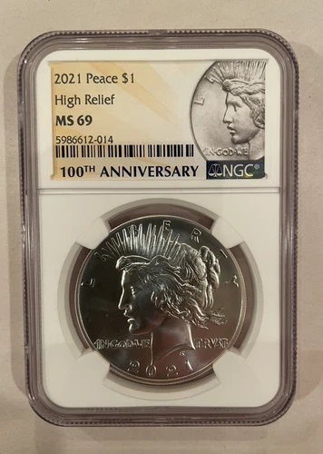 2025 SALE! SAVE 30% 2021 HIGH RELIEF PEACE SILVER DOLLAR NGC MS69 MINT PKG