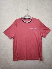 Copper Oak Men Shirt Large Pink Cotton Blend Short Sleeve Regular Fit Tee Shirt