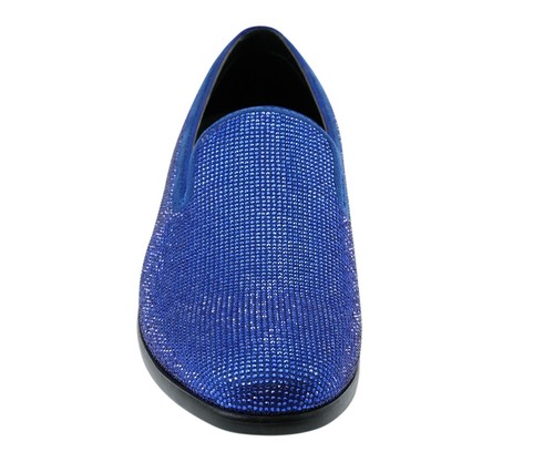Amali Rhinestone Tuxedo Mens Designer Formal Fashion Sparkly Slip On Loafers - Picture 50 of 64