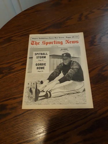 MARCH 23,1968-THE SPORTING NEWS-JIM BUNNING OF THE PITTSBURGH PIRATES(MINT)*