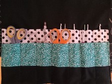 XL Crochet hook cases; or tools-pencils-brushes, roll tie to store, elephant