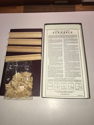Vintage Scrabble Game 1953 Complete Crossword Game Selchow & Righter - Picture 4 of 8