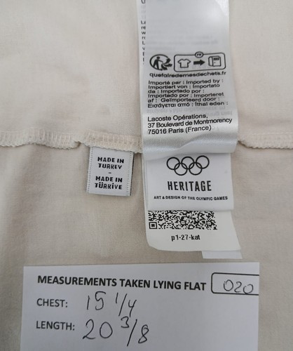 The Heritage Collection Paris 1924 T-Shirt by Lacoste Olympics Edition Kids 10 - Picture 8 of 8