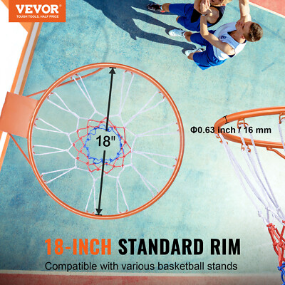 Anneau De Basket Avec Filet Et Support - Panier Entraînement Intérieur Extérieur, Robuste Aluminium Acier