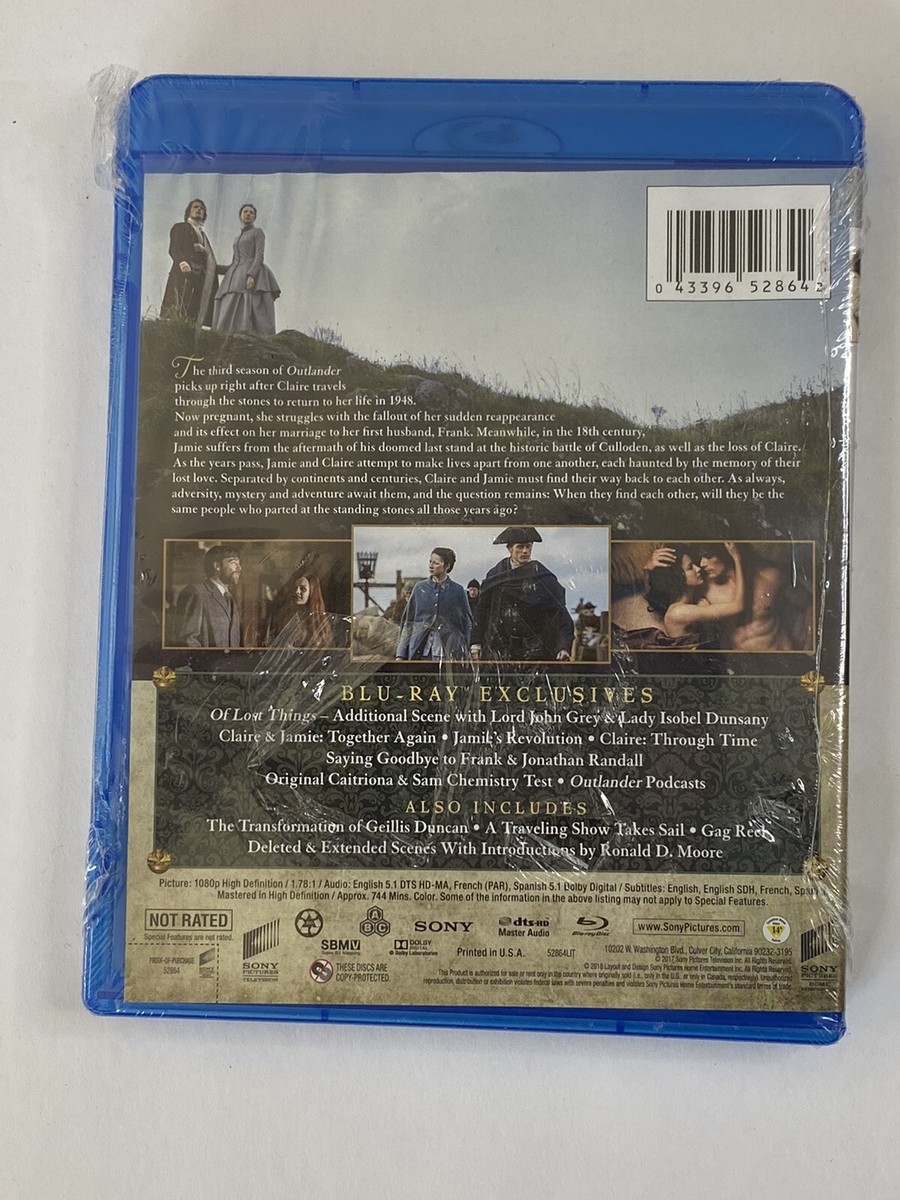 Outlander: Season Three (Blu-ray, 2017) No Slip Cover See Pictures
