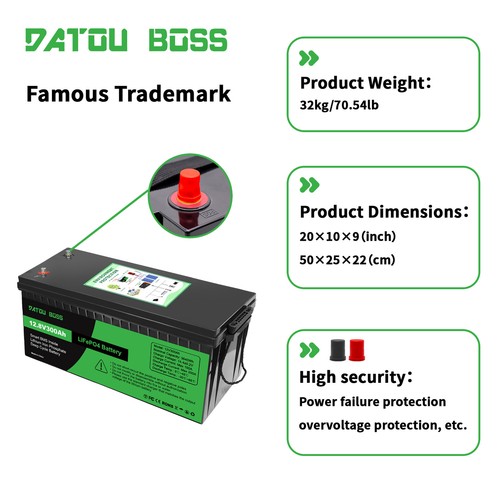 Batería de litio 12V 300Ah LiFePO4 batería BMS 10000+ ciclos autocaravana instalación solar - Imagen 34 de 48