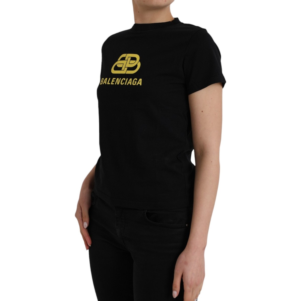 BALENCIAGA ヴィンテージ デザイン コットン Tシャツ ロゴ BALENCIAGA T-shirt Black Cotton Logo Crew Neck Short Sleeves