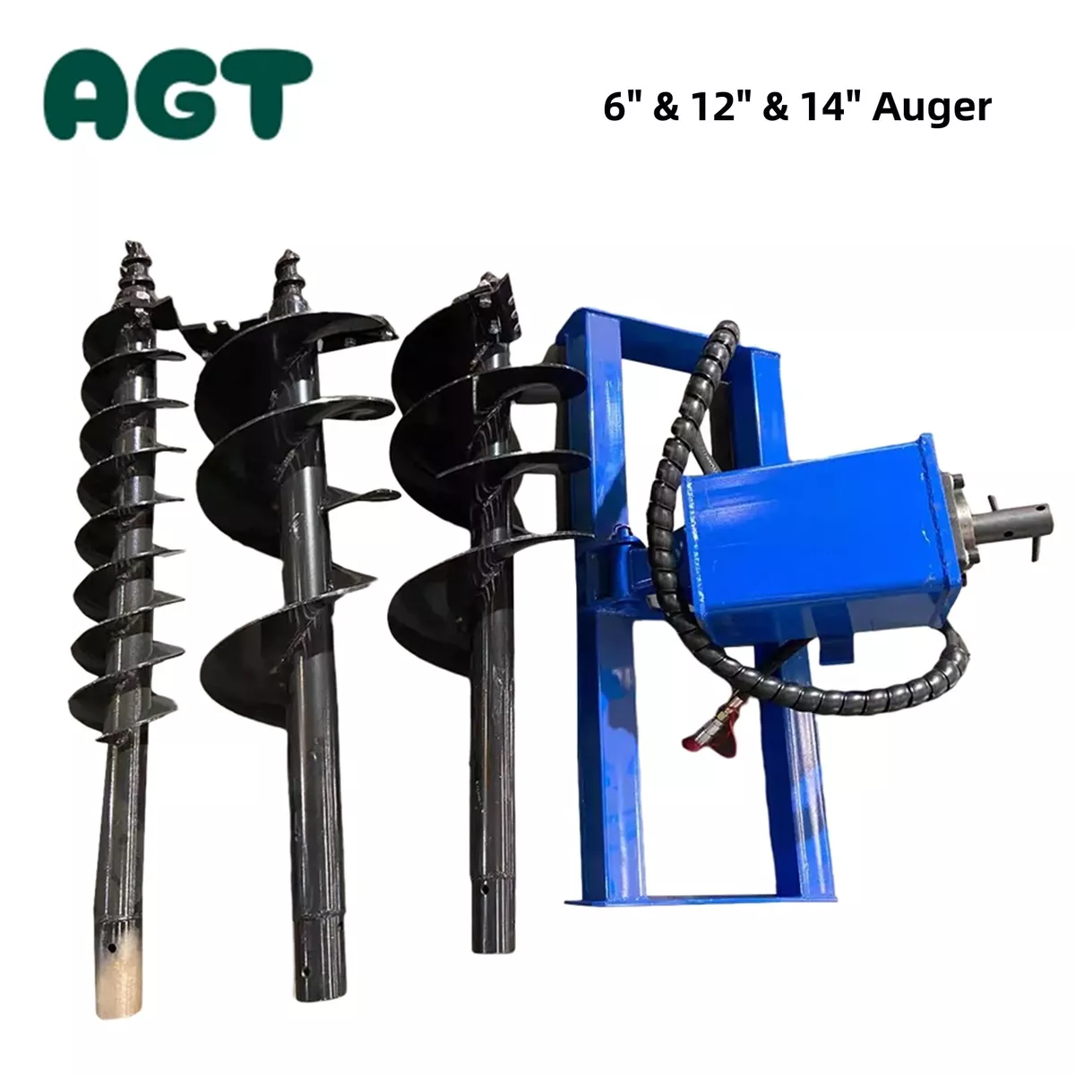 AGT Skid Steer Hydraulic Auger Attachment Post Hole Digger 6
