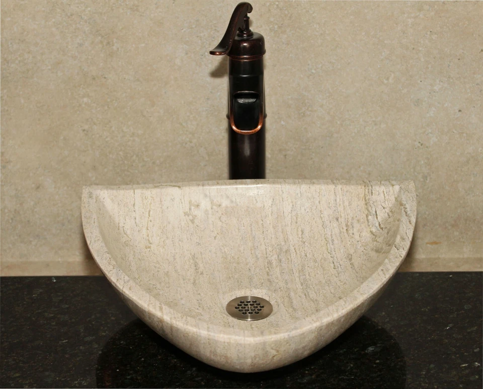 Stone sink bathroom vessel sink travertine marble sinks - Image 4 of 4