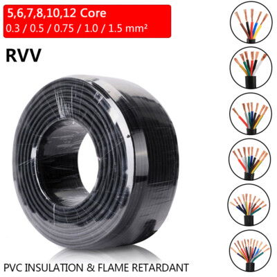 Flexible Multi Core Copper Cable Wire RVV Insulated Sheathed Electrical Wiring