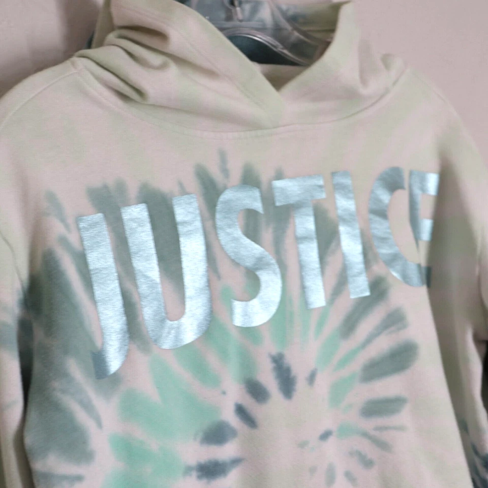 Sudadera con Capucha Justice Tie Dye Active Seafoam Verde Pullover Sudadera con Capucha Brillante Firma Foto 2 de 4
