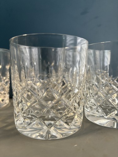 4-6 Vintage Cut Crystal Glass Whiskey Tumblers Glasses - Picture 2 of 9