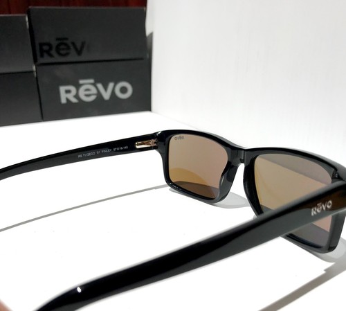 NUEVO Revo FINLEY Pulido Negro con Gafas de Sol POLARIZADAS Azul Agua 1112 01 BL - Imagen 9 de 14