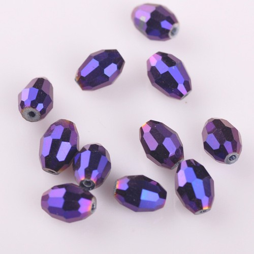 8x6mm 10x8mm 13x10mm Oval Rugby Faceted Crystal Glass Loose Beads Wholesale lot - Picture 52 of 57