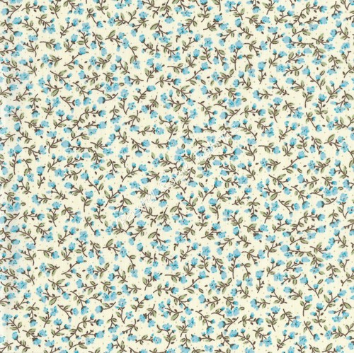 Blue / Sky Floral Rose and Hubble Fabrics 100% Cotton Poplin Half Metre FQ - Picture 31 of 65