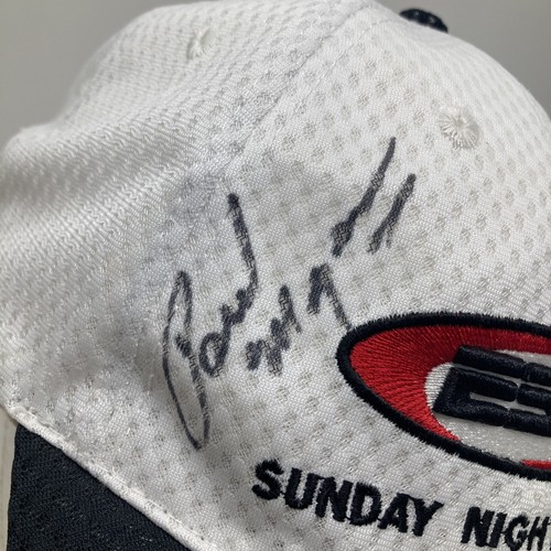 ESPN Sunday Night Football White Snapback Hat NFL 2001 PAUL MAGUIRE Autograph - Picture 5 of 6