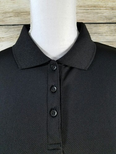 Devon & Jones ESPN Women's Golf Polo Large Short Sleeve Black UPF15 A1 - Picture 4 of 9