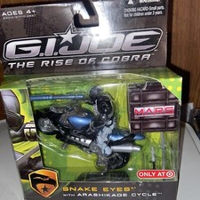 New 2009 G.I. Joe The Rise of Cobra Snake Eyes with Arashikage Cycle