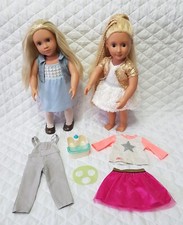 2 x OUR GENERATION DOLL BUNDLE blonde hair BATTAT clothes FOOT SPAR face mask OG